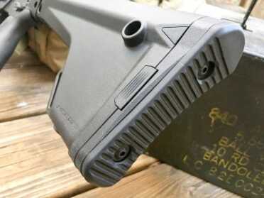 Windham Weaponry's Big Boy .308 AR—Full Review There's a rubber pad on the back of the buttstock. if you want to increase length of pull, you can order a thicker one from Magpul.