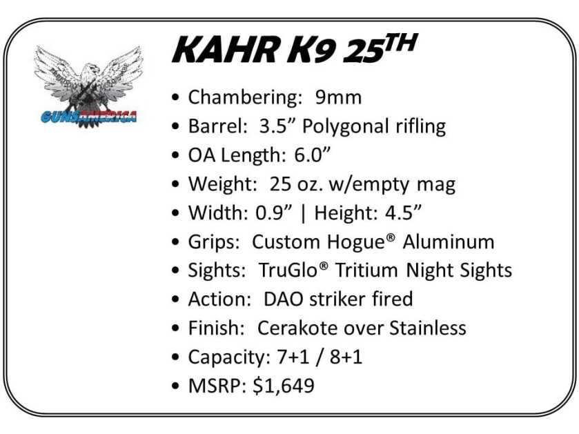 KAHR K9’s Silver Jubilee KAHR K9’s Silver Jubilee