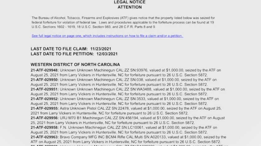 ATF Seize Huge Larry Vickers Gun Collection ATF Seize Huge Larry Vickers Gun Collection