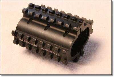 The Laserlyte Quad-Rail for side by side shotguns is a simple clamshell design made from aircraft quality aluminum. It installs in less than a minute with six screws and will not mar your shotgun finish