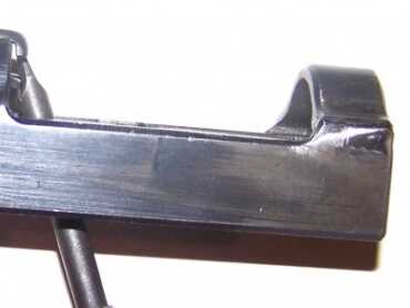 This slide has been repaired. Note weld mark. It is still running. 