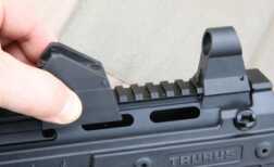 Taurus CT9/CT40 Carbines - New Gun Review The front and rear sights are movable on the rail.
