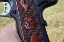 Springfield Armory EMP Micro-1911 .40 S&W - Range Report The grips are Cocobolo, and if you look at the grip safety, it has the bump for a more positive release in a quick draw and fire.