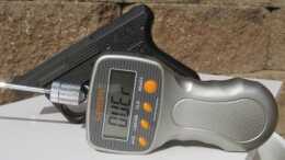 The trigger stroke is approximately .4” and increases in weight as the trigger is pulled. The trigger breaks at over 12 lbs. and exceeded the maximum of the trigger pull gauge.