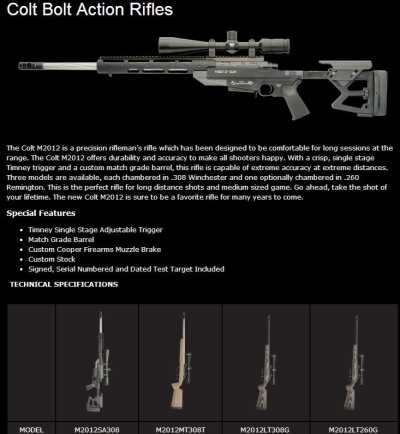 Colt M2012 Bolt Rifle - Cooper Arms of Montana