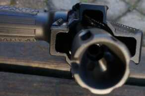 DDM4V917  Even with all this extra aluminum, the DDM4V9 still comes in under seven pounds.  The milling of the rail has been done to cut weight, but not structural integrity.