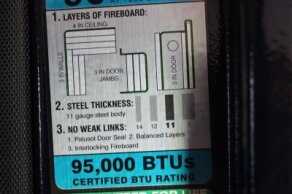 Inside the door of most safes will be all of the basic information. This makes comparing models easy. 