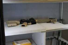 A wide safe offers easy access to an AR-15 or a compact shotgun. 