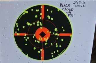 Federal Black Cloud FS 3 inch #3 shot. These are the High Velocity Phil Robertson signature shells. Pattern was shot from 25 yards using the full choke that came with the shotgun.