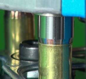 Flaring the case mouth and dispensing the powder are a combined step on this system.