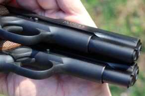 The A1 and the Compact side-by-side. The extra length on the A1 may be responsible for the increased accuracy we saw from the longer gun. 