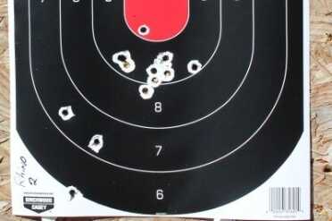 This is two cylinders' worth of staged DAO shots. Not bad for a two-inch .357. 