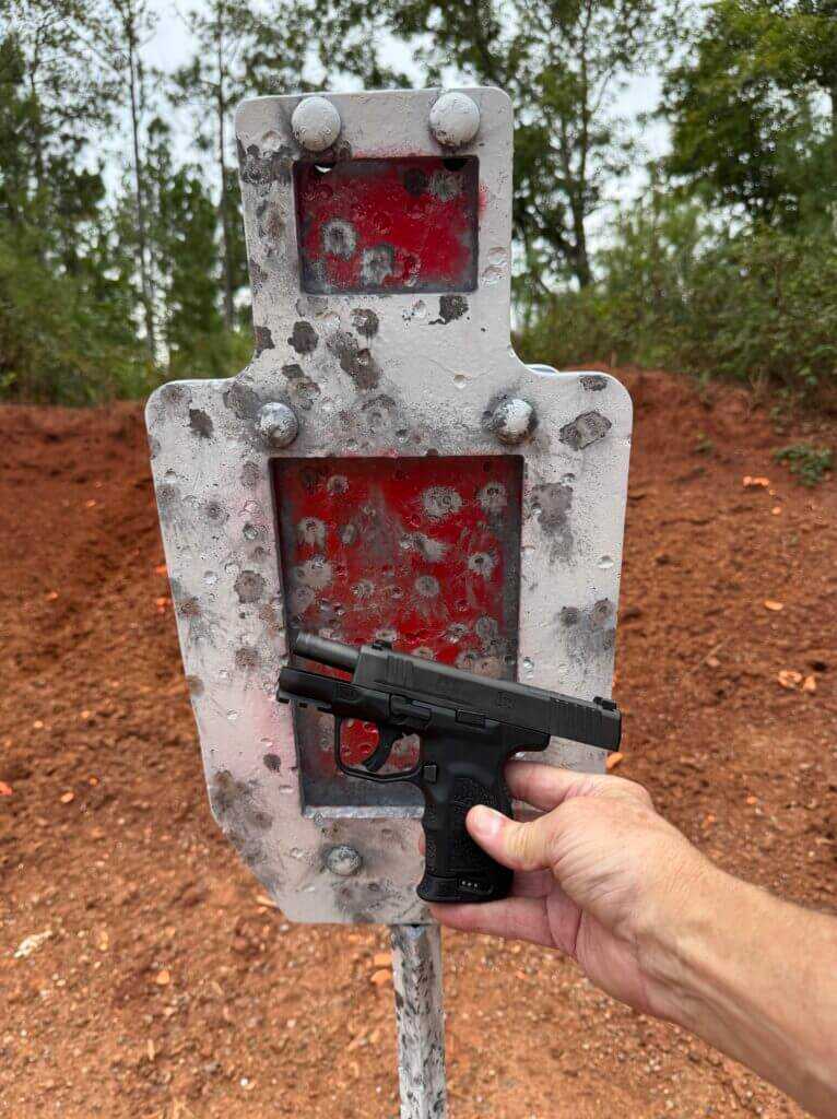 HK CC9 with steel target