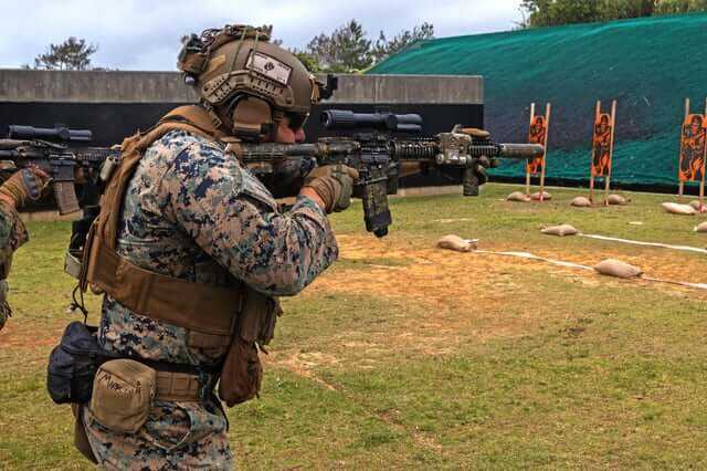 military firearms marine with rifle