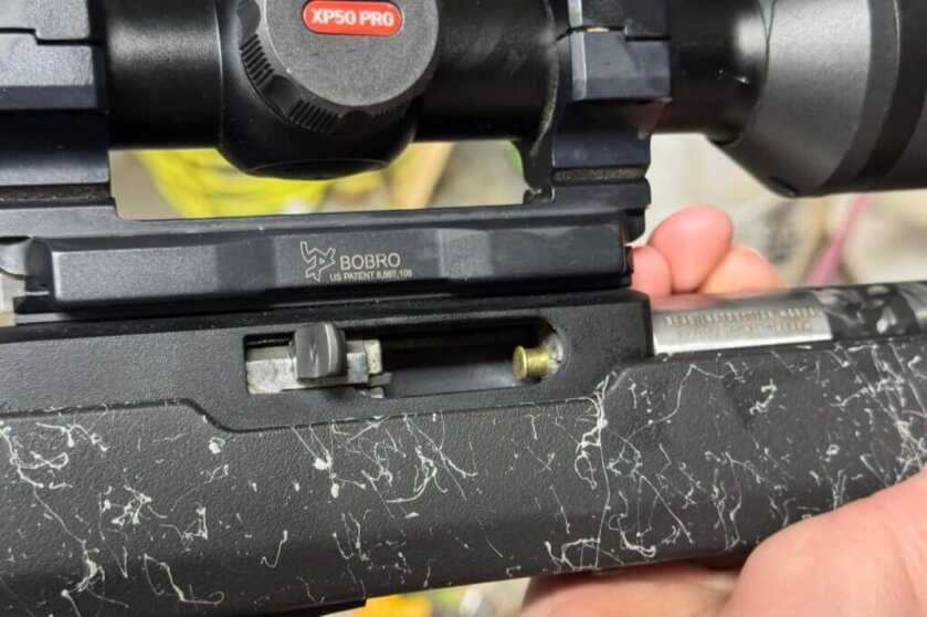 chamber of a rifle with .22 shell stuck