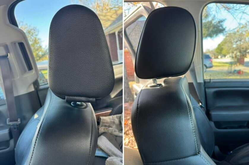 Pictures before and after installing Vulcan Headrest Safe