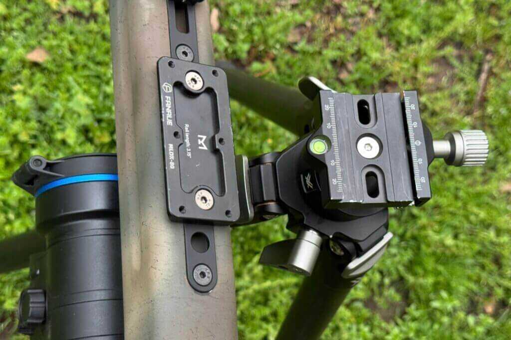 Arca rail mounted to bottom of gun