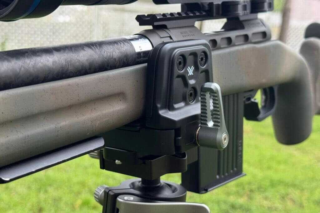 Vortex Pro Rifle Clamp mounted to rifle 