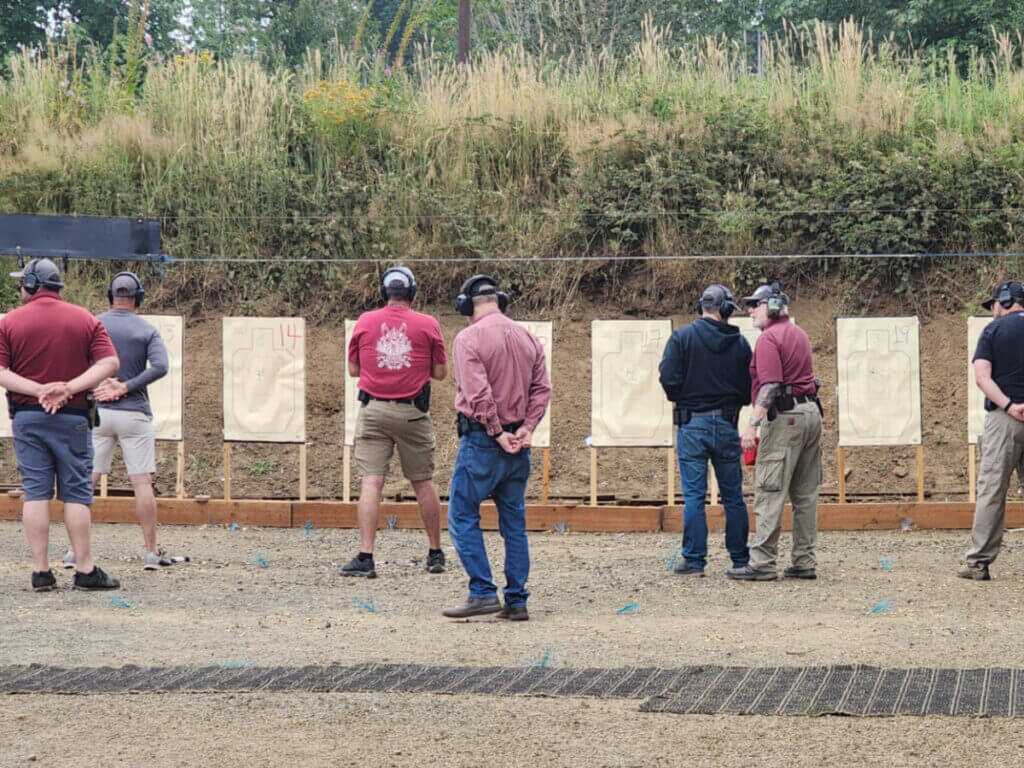 students at range at gun school