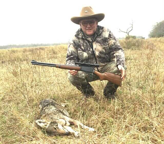 Well furred coyote taken during Texas cold snap with Marlin 35 Rem