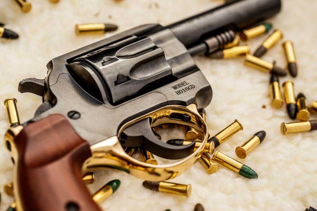 revolver on table 