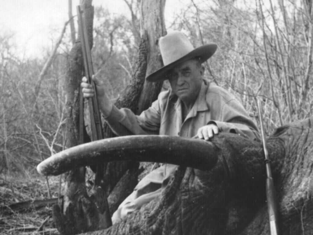 hunter with elephant. Elmer Keith