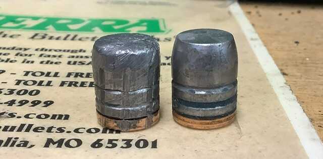 50 Alaskan bullet performance 355gr WFN after 34 inches penetration comparison