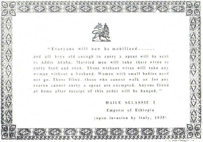  Haile Selassie's 1935 mobilization order.