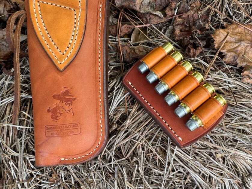 Rear of Barranti holster stamped with Taffin likeness and serial number option