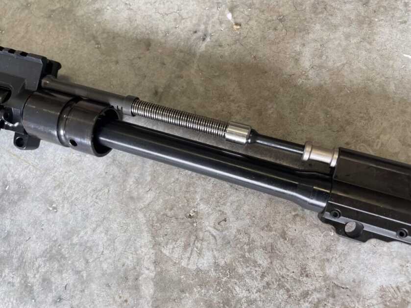 Strike Industries Cloak flash hider installed on 14.5 inch HK416 clone barrel