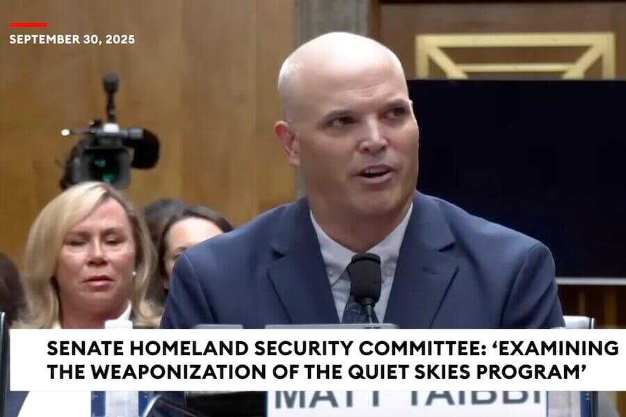 Matt Taibbi testifies about the TSA's Quiet Skies program.