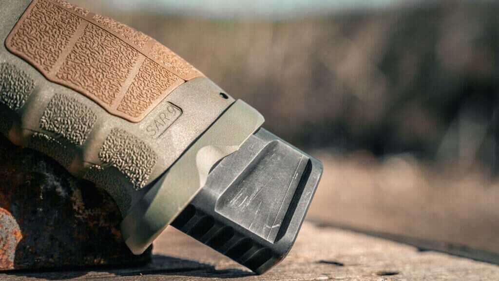 Close view of SAR9 SOCOM grip texture