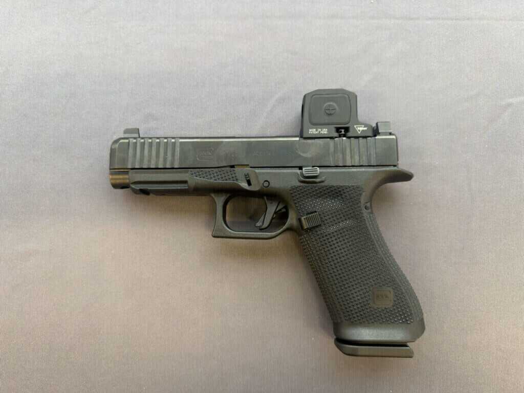 Glock Gen 6 slide with deeper front serrations and subtle thumb ledge
