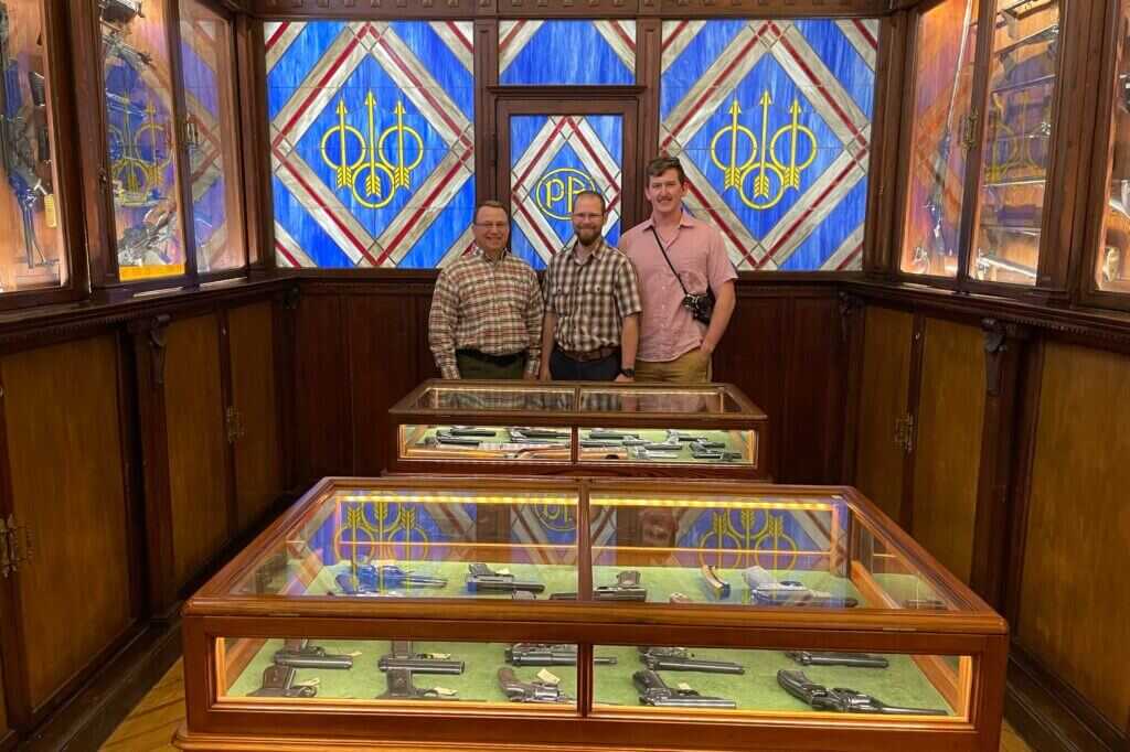 Beretta logos and branding through history displayed at Italian headquarters