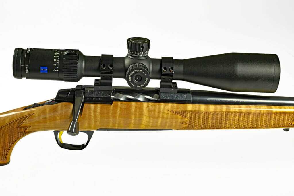 Browning X-Bolt 2 Medallion Maple with Zeiss Conquest V4 mounted using X-Lock four screw bases