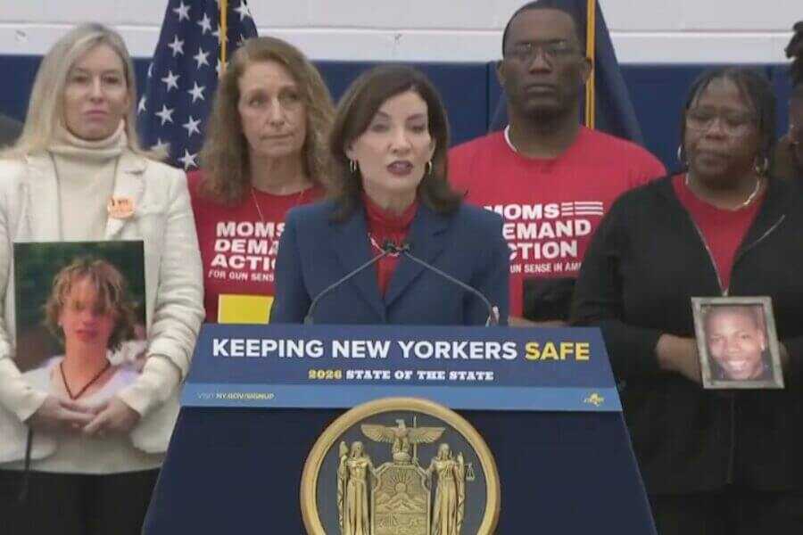 Kathy Hochul delivers a press conference on 3D-Printed guns.