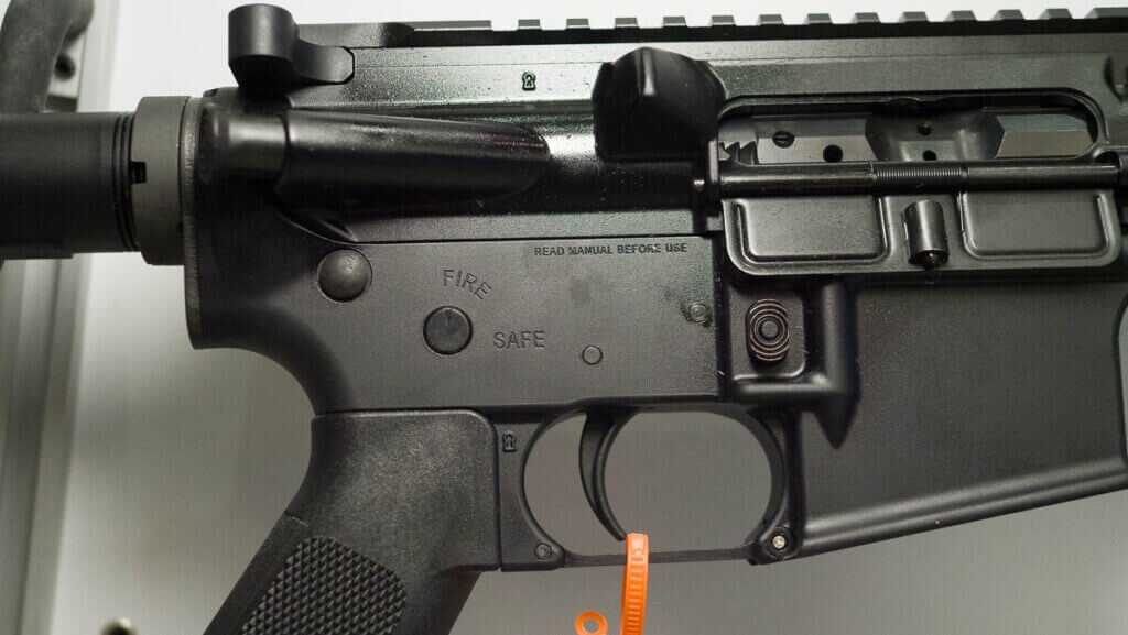 Close up view of the right side of the lower receiver.