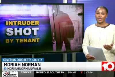 News anchor reports on an Albany burglar who was shot during a late-night break-in.