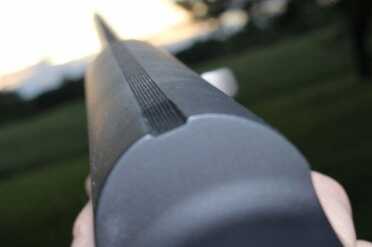 The hump of the Humpback makes the gun point naturally. Target acquisition happens quickly thanks to the channeled grooves. 