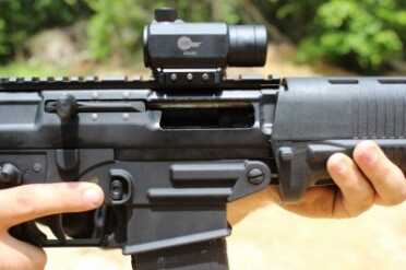 The red dot that comes with the P556 is a decent place to start, but doesn’t come close to matching the quality of the gun itself.  