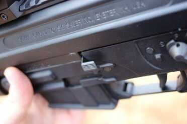 The bolt release rocks up. I get hung up on that detail when I’m running drills and trying to move fast. 