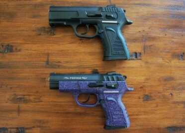 Girl Guns With Attitude - EAA/Tangfolio Witness Pavona Polymer 9mm The Witness Compact (top) and the Witness Pavona in Imperial Blue (bottom)