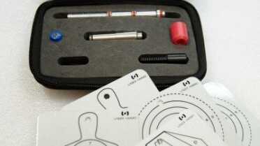 The basic 9mm SureStrike kit comes with everything you need to get started, including some cool reflective targets.