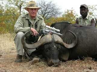 Mecalf -- an avid hunter, competitive shooter, prolific writer and Second Amendment historian -- hunting African buffalo.  (Photo: Politico)