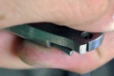 Even the sear face needs polish.