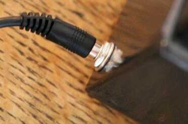 The AC power adapter plugs in easily.