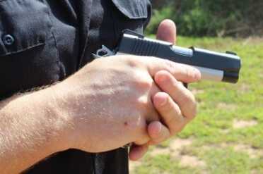 The gun is noticably smaller than a full-sized 1911, but it doesn't have the chopped feeling of a 3 inch gun.