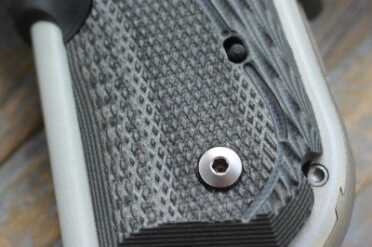 The switch on the Kimber grip is small enough that it won't be accidentally switched on or off.