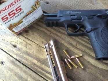 New Smith & Wesson M&P22 Compact Review The M&P22 Compact ate plenty of Winchester white box bulk ammo. I've had reliability troubles with a number of other .22s using this particular ammo, but the M&P22c didn't seem to care.