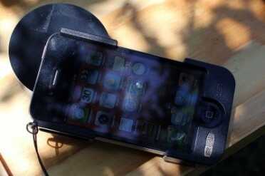 The Meopta MeoPro 80 HD Spotting Scope The adapter holds the phone secure. Here's my great idea. Meopta should make an actual iPhone case, one that connects to this device. I'd leave it on my phone all the time, if I knew it would snap in place on my scope. As is, I haven't used the iPhone adapter to its full potential.